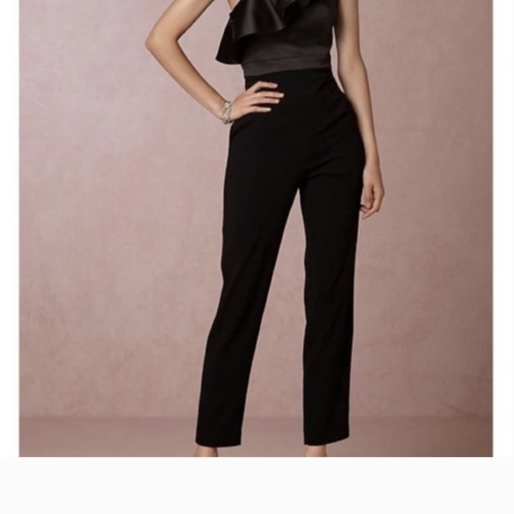 Cynthia Rowley Black Ruffled Jumpsuit